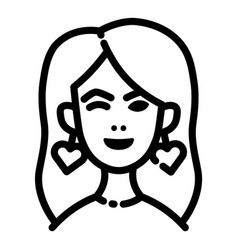 Youn Woman User Avatar Face Flat Icon Isolated