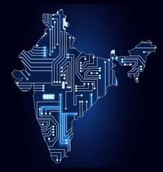 Map India With Electronic Circuit