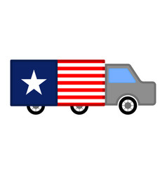 Military Truck With Flag Of Usa