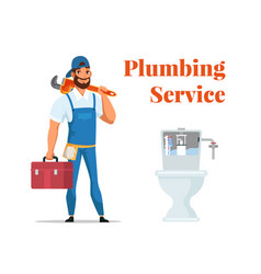 Plumbing Service Advertising Banner In Flat Design