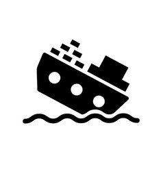 Sinking Ship Silhouette Icon