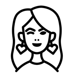 Youn Woman User Avatar Face Flat Icon Isolated