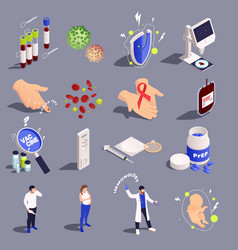 Hiv Aids Isometric Set