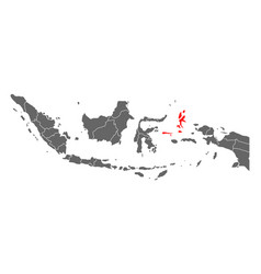 Indonesia Detailed North Maluku Map Shape Flat