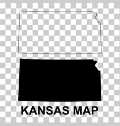 Set Of Kansas Map United States America Flat