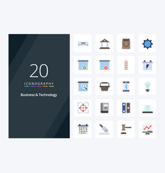 20 Business Technology Flat Color Icon