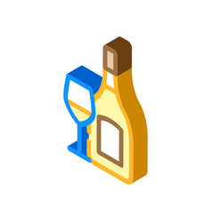 Chardonnay White Wine Isometric Icon