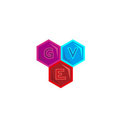 Letter G V And E Hexagons Colorful Geometric