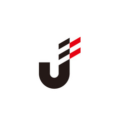 Letter J Motion Flag Stripe Logo