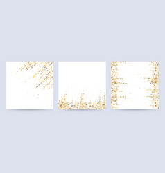 Set Of Square White Invitations With Gold Glitter