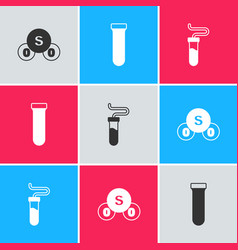 Set Sulfur Dioxide So2 Test Tube And Icon