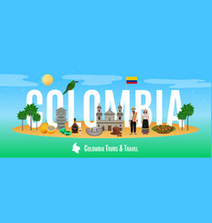 Colombia Tourism Concept With Tours And Travel