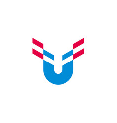 Letter U Stripes Motion Movement Logo