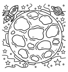 Planet And Rocket Ship Coloring Page For Kids