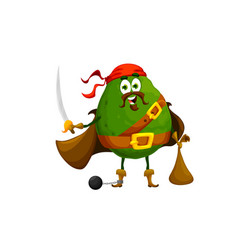 Cartoon Halloween Avocado Pirate Food Character