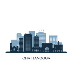 Chattanooga Skyline Monochrome Silhouette