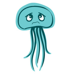 Sad Octopus On White Background