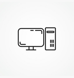 Computer Line Icon Pc Outline Icon