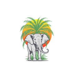 Jungle A Small Gray Graphic Baby Elephant