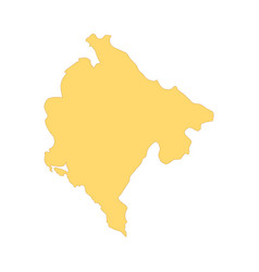 Montenegro Map Color Line Element Border Of The