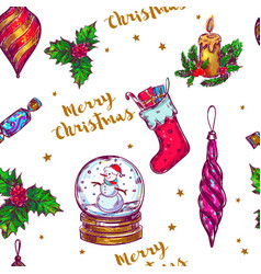 Christmas Sketch Seamless Pattern