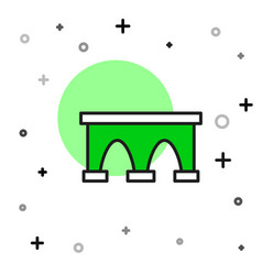 Filled Outline Bridge For Train Icon Isolated