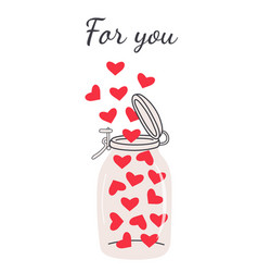 Open Glass Jar With Hearts Flying Out From