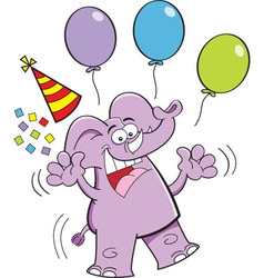 Cartoon Elephant Holding Balloons Royalty Free Vector Image