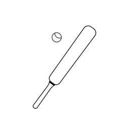 Cricket Ball And Bat Hand Drawn Outline Icon