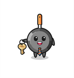 Cute Frying Pan As A Real Estate Agent Mascot