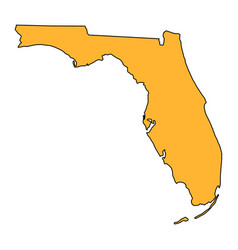 Florida Map Shape United States Of America Flat