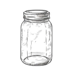 Transparent Glass Jar Sketch Design