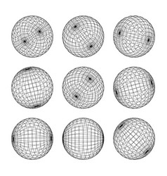 Wireframe Shapes Lined Sphere Perspective Mesh