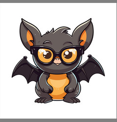 Bat Cute Funny Cartoon Kawaii Clipart Colorful