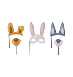 Carnival Photo Booth Party Objects Set Rabbit