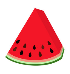 Cartoon Vegan Food Icon Watermelon Triangle Slice