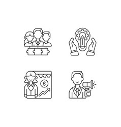 Hierarchical Structure Linear Icons Set