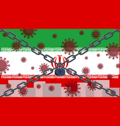 Iran Flag With Outbreak Deadly Coronavirus