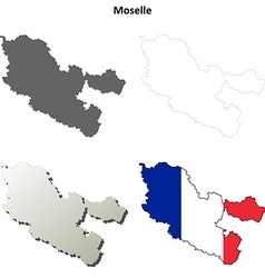 Moselle Lorraine Outline Map Set