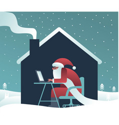 Santa Claus Sitting At Laptop Computer