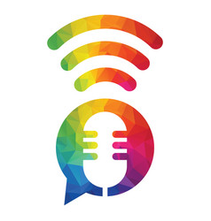 Wifi Podcast Icon Logo Design