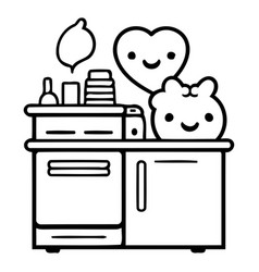 Cute Kawaii Bear In The Kitchen