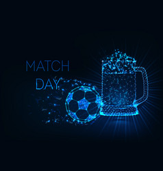 Football Match Day Concept With Glowing Low Poly