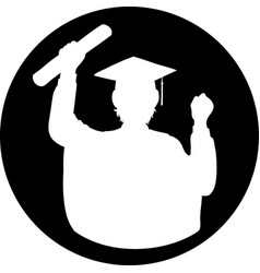 Happy Male Student Graduation Avatar With Circle