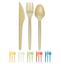 Plastic Cutlery Realistic 3d Icon