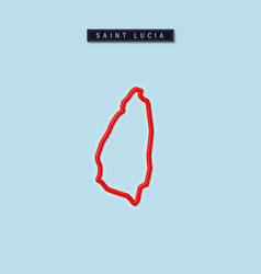 Saint Lucia Bold Outline Map