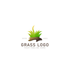 Grass With Soil Gradient Logo Design Icon