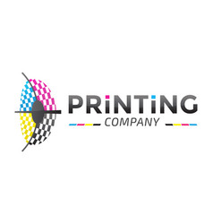 Printing Company Logo Design Wit Cmyk Colors And