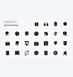 25 Sports Activities Solid Glyph Icon Pack