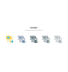 Eticket Icon In Different Style Two Colored